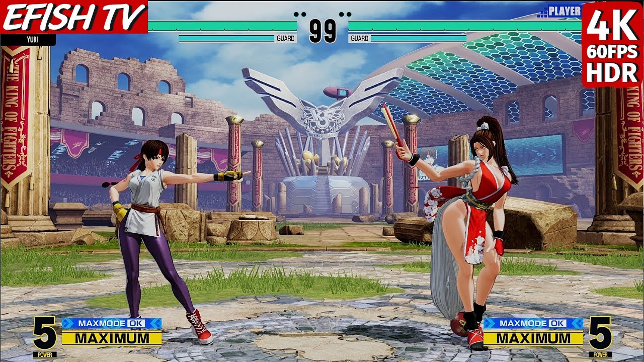 Yuri Sakazaki vs Mai Shiranui (Hardest AI) - KOF XV