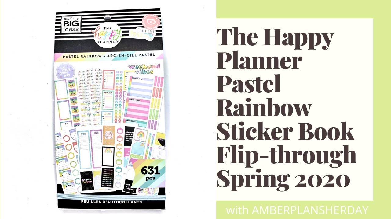 The Happy Planner Pastel Rainbow Sticker Book Flip Through   Spring 2020