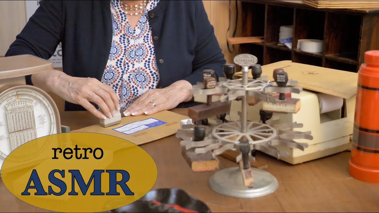 Retro Post Office Crinkles  ✨ 1960s ASMR ✨ Padded Envelopes, Crinkles, Stamping (Soft Spoken)