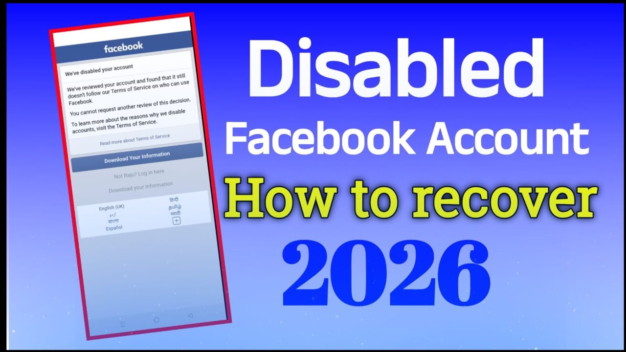 How to recover disabled facebook account 2026