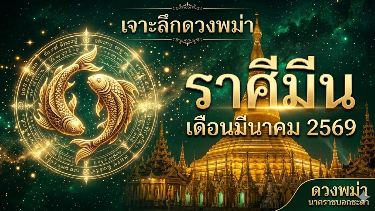 เจาะลึกดวงพม่า ราศีมีน เดือนมีนาคม 2569 เปิดคำทำนายตามตำรานาคราช การเงิน ความรัก และจังหวะชีวิต