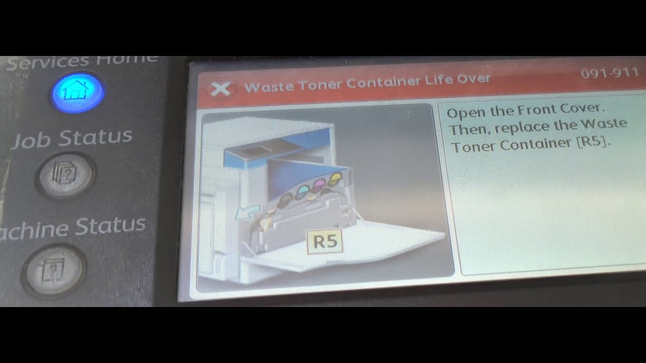Xerox SC2020 Error R5 – Waste Toner Container Life is over