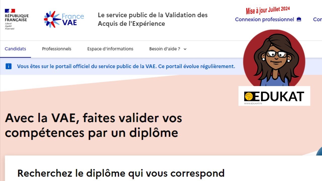 Comment vous inscrire sur la plateforme France VAE ? EDUKAT vous accompagne _ MAJ juillet 2024