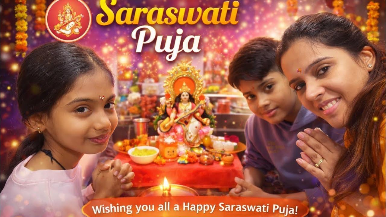 Saraswati Puja at Home | Family Puja Vlog