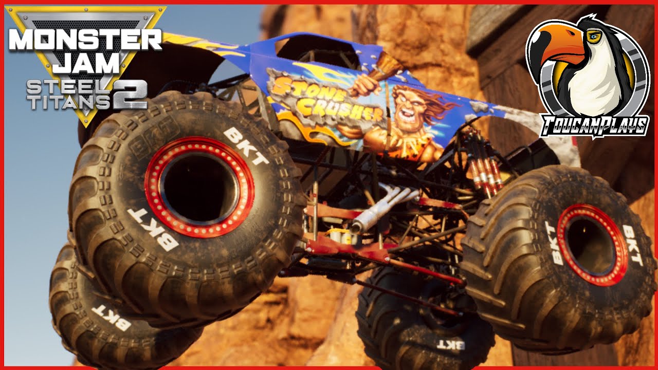Monster Trucks - 💙Stone Crusher🦴 & 💚Gas Monkey Garage 🐵 | Monster Jam Steel Titans 2 Gameplay!