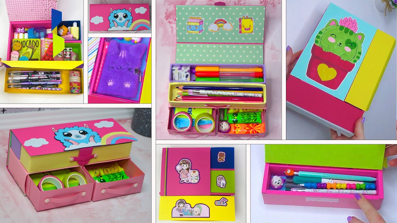 Paper crafts // How to make a small organizer for storing school items