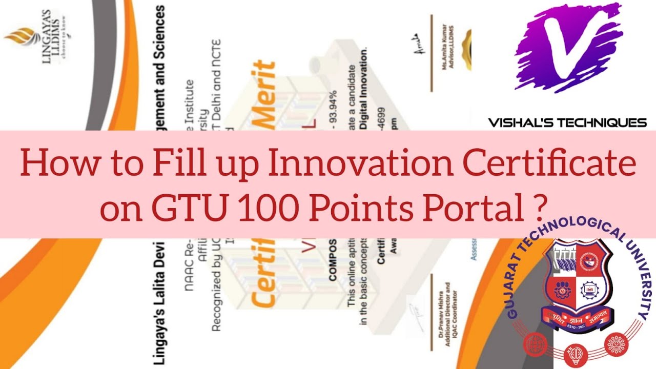 How to Fill Up Entrepreneurship & Digital Innovation Certificate on GTU 100 Points Portal ?