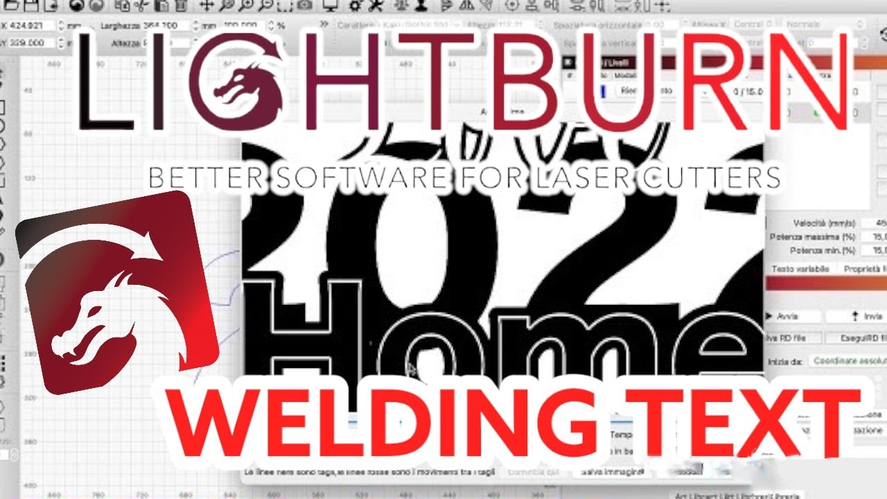 Lightburn: Scritte sovrapposte welding mode!