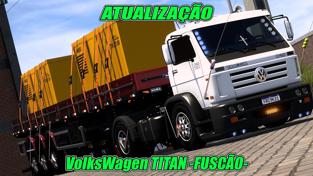 VolksWagen Titan FUSCÃO rebaixado qualificado no puxe da 3 eixos arqueada puxando Gerador ETS2 1.58