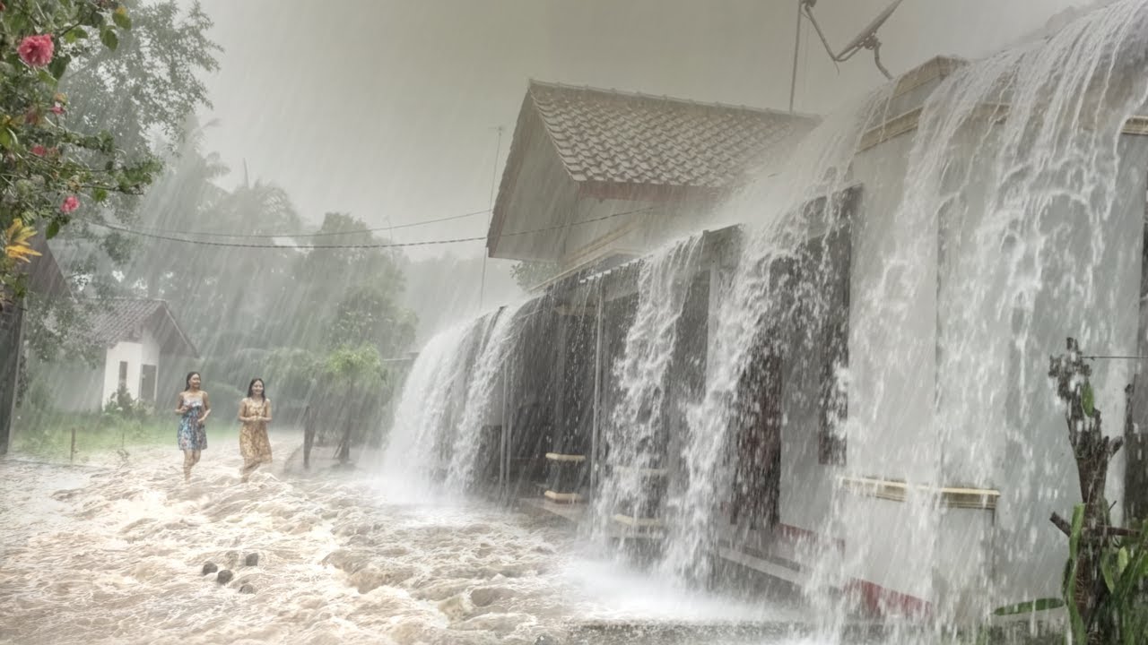 КРАСИВЫЙ ! !🌧️⚡ Сильные ливни и проливные дожди в красной почве 🌧️⚡ Успокаивающие звуки для сна