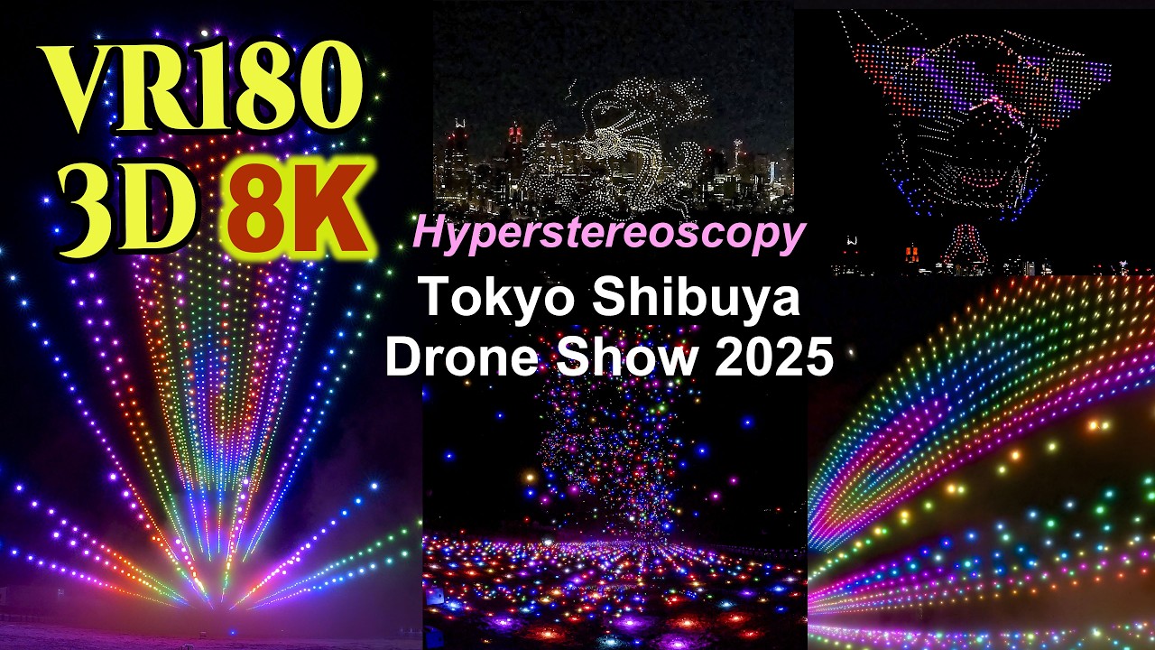 [ Hyperstereoscopy 3D VR180 ]  渋谷ドローンショー2025 超立体3D映像「DIG SHIBUYA DG DRONE SHOW 2025」