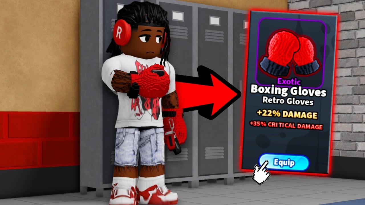 So I Used The NEW BUFFED Retro Gloves in Roblox Fight in a School!!