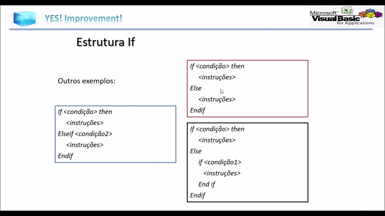 VBA 12 Estrutura de controle IF no VBA