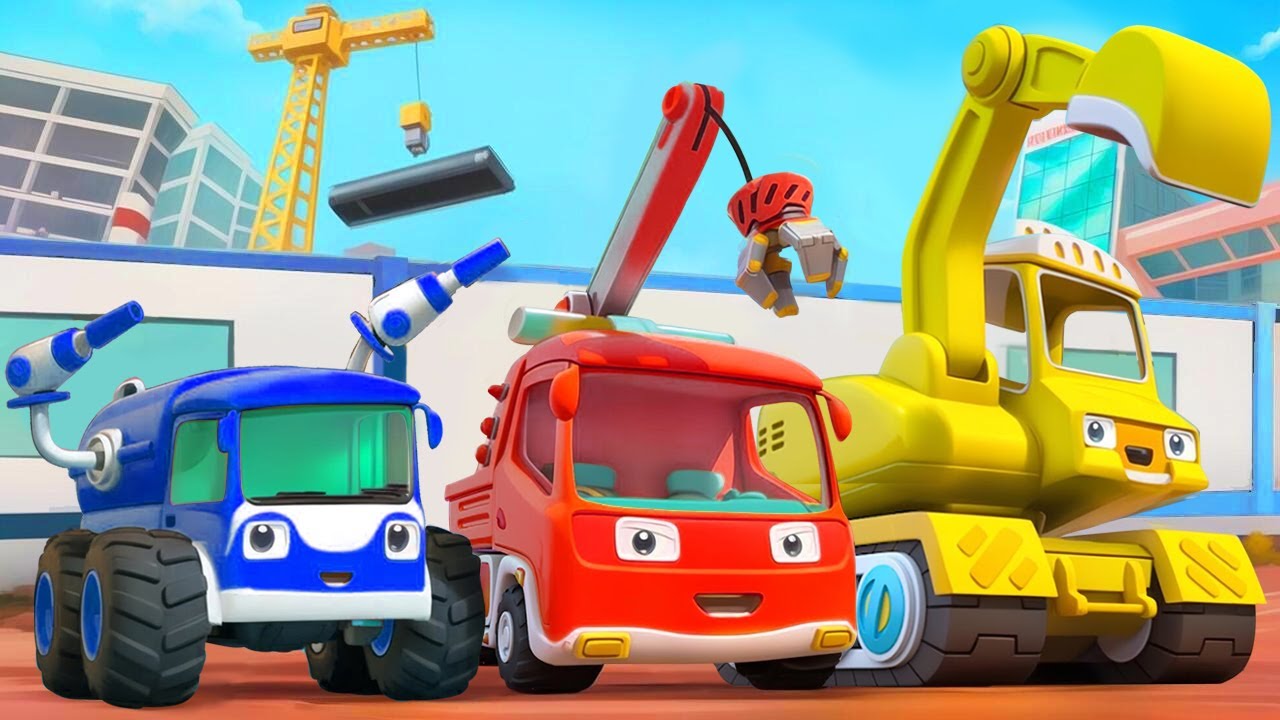 Construction Trucks Song for Kids | Learn Colors | Nursery Rhyme & Kids Songs | BabyBus - Cars World