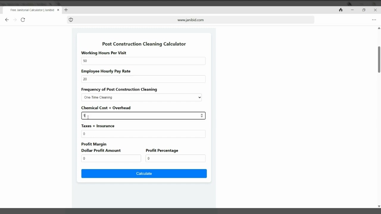 How to Quote Post Construction Cleaning? Free Post Construction Cleaning Calculator