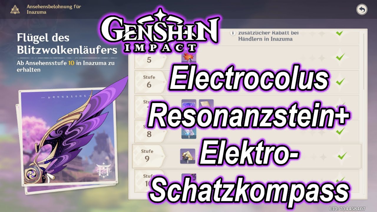 💪Genshin Impact - Hilfsmittel: Electrocolus Resonanzstein + Elektro-Schatzkompass (Inazuma)💪
