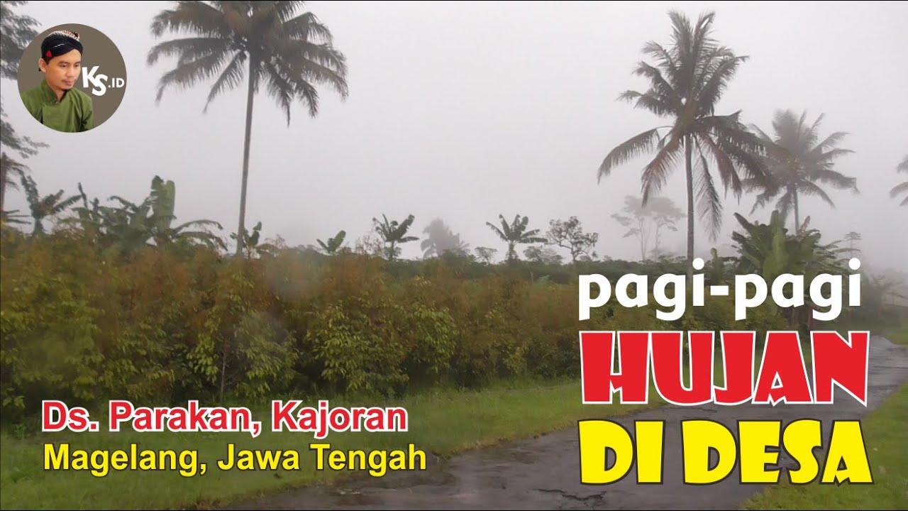Jalan-jalan pagi di desa suasana hujan I Parakan, Kajoran, Magelang, Jawa Tengah  I Kang subur.ID