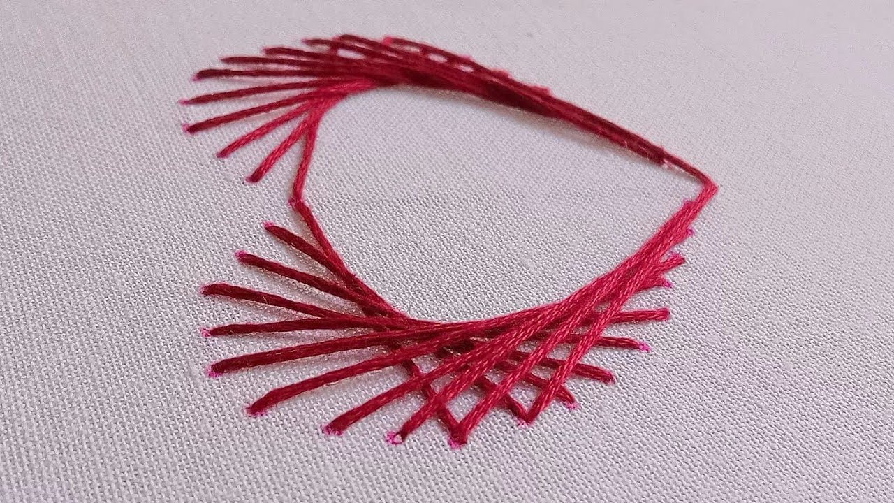 Heart Embroidery String Art Technique On Fabric | Knit & Stitch