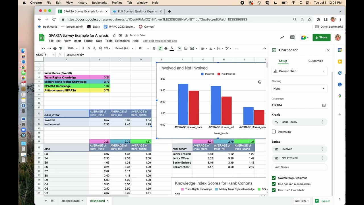 Setting Up a Dashboard for Survey Analysis in GOOG Sheets