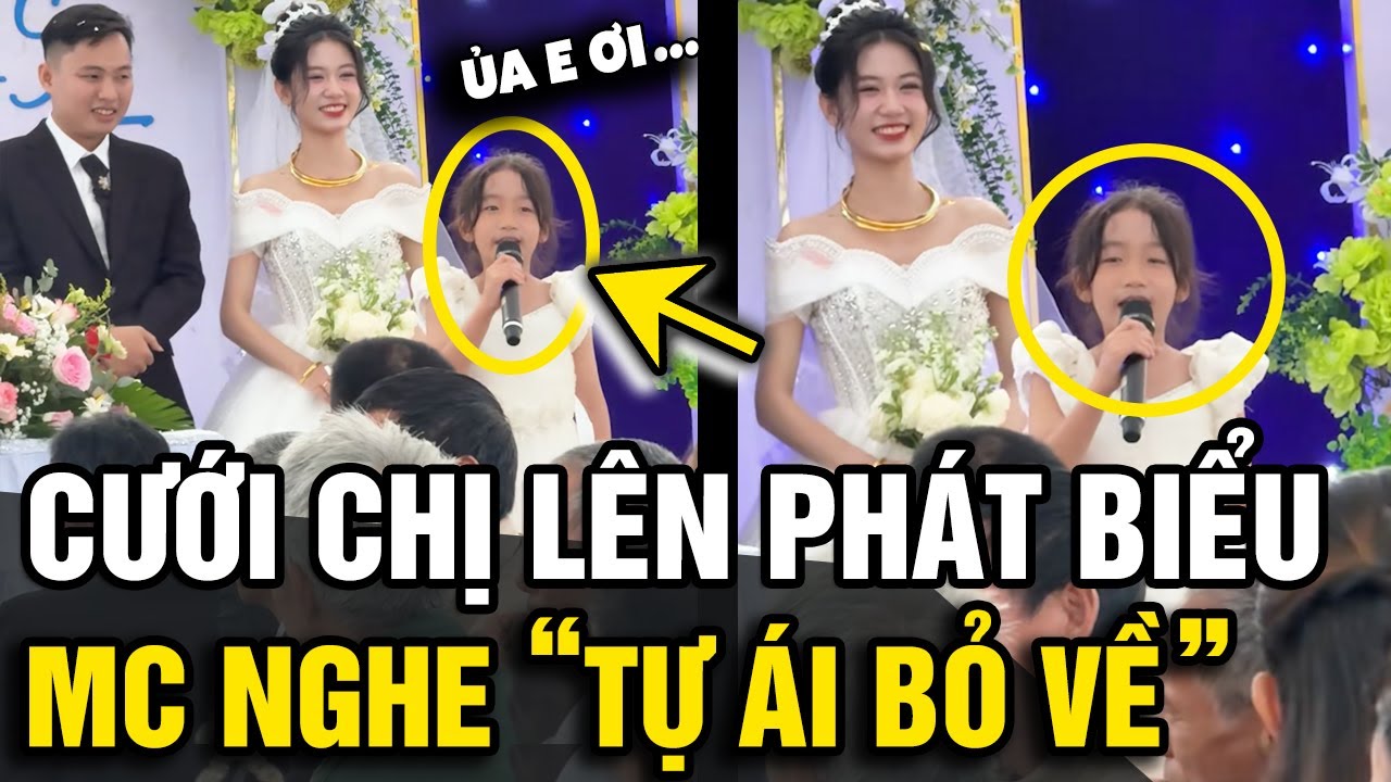 Cầm mic lên ĐÁM CƯỚI chị gái, cô bé có màn 'PHÁT BIỂU' khiến ai cũng ngỡ ngàng | Tin Nhanh Official