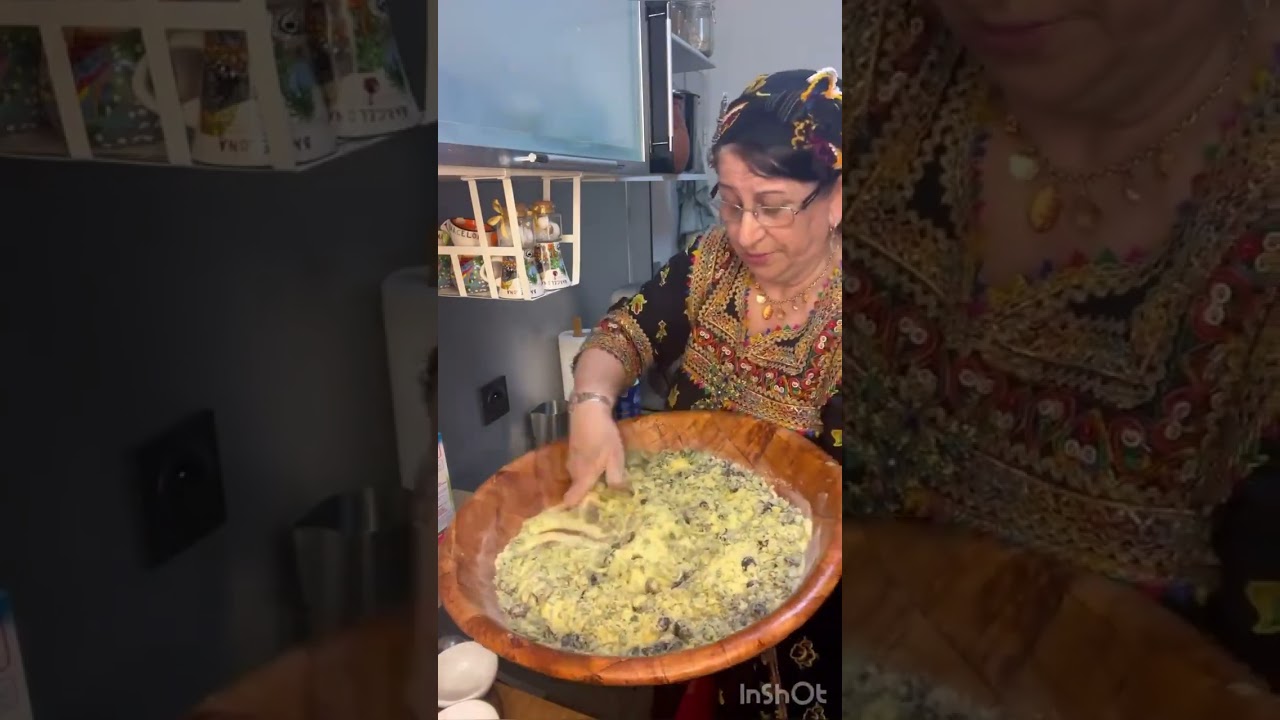 recette galette kabyle avec des olives noirs et de la menthe fraiche(aghroum souzemour d'nanah)