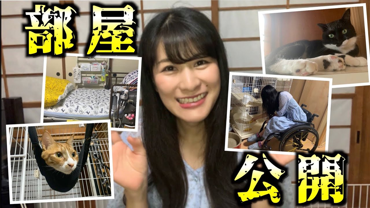 【地下アイドル】保護猫２匹と暮らす8畳の部屋紹介【車椅子生活の工夫など】
