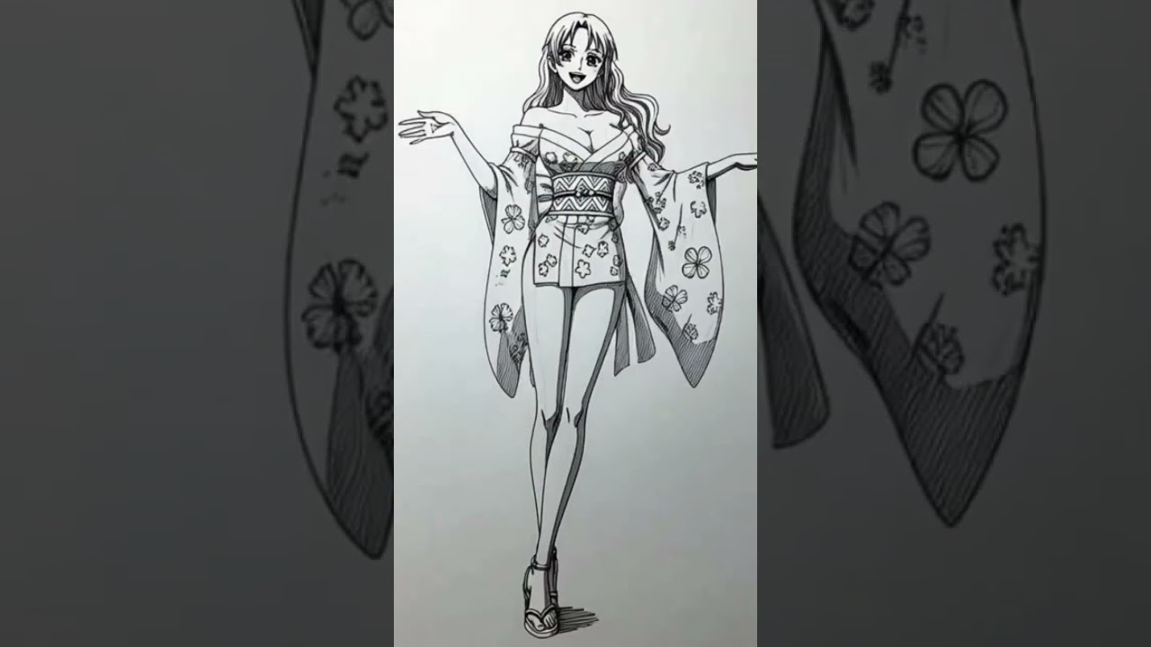 drawing Nami with magic pencil 