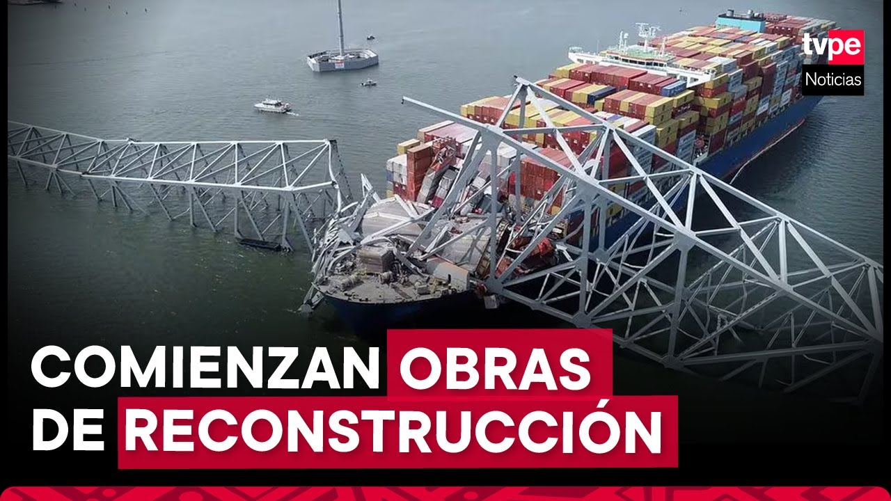 Baltimore: realizan tareas de desescombro tras derrumbe de puente