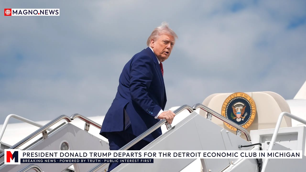 🇺🇸 Donald Trump Departs for the Detroit Economic Club from Joint Base Andrews [LIVE]