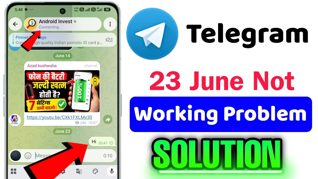 Telegram Connecting Problem June 23, 2026 | Telegram Not Working | Telegram message sent error