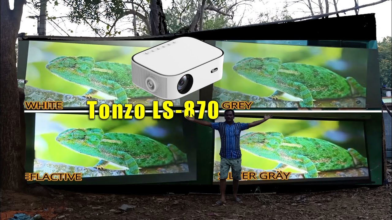 White vs Grey vs Selver Grey vs Reflective vs ALR Projector Screen Test With Tonzo Ls-870 Projector