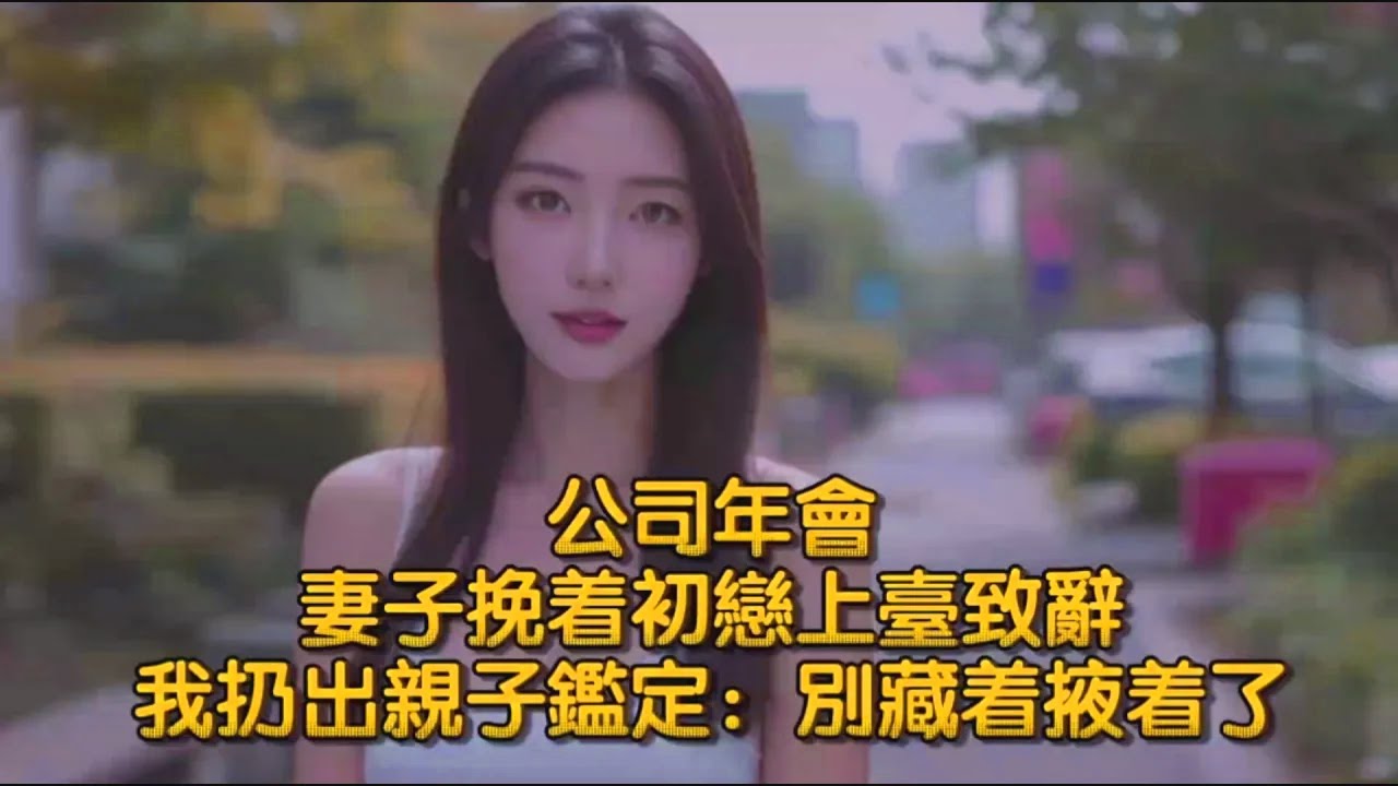 公司年會，妻子挽着初戀上臺致辭，我扔出親子鑑定：別藏着掖着了