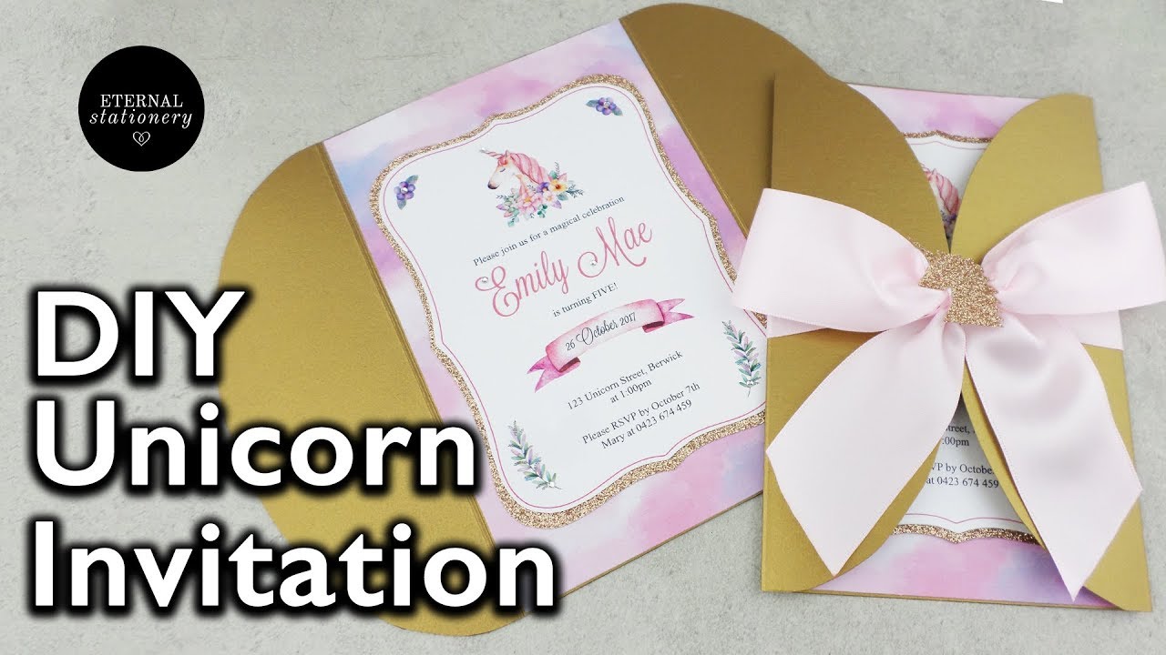 How to make an easy unicorn invitation | DIY birthday Invitation | Eternal Stationery