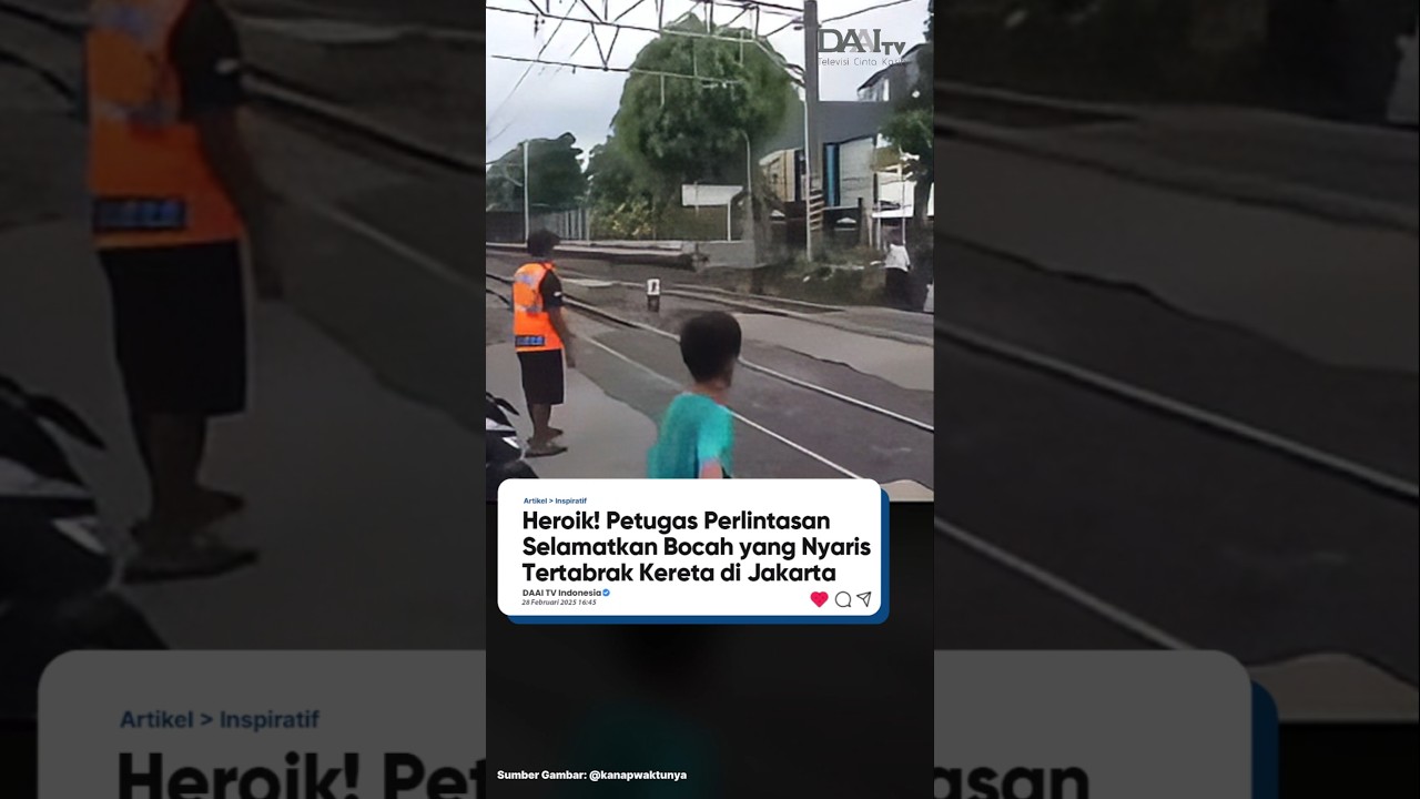 Petugas selamatkan bocah yang hampir tertabrak kereta😱😱😱