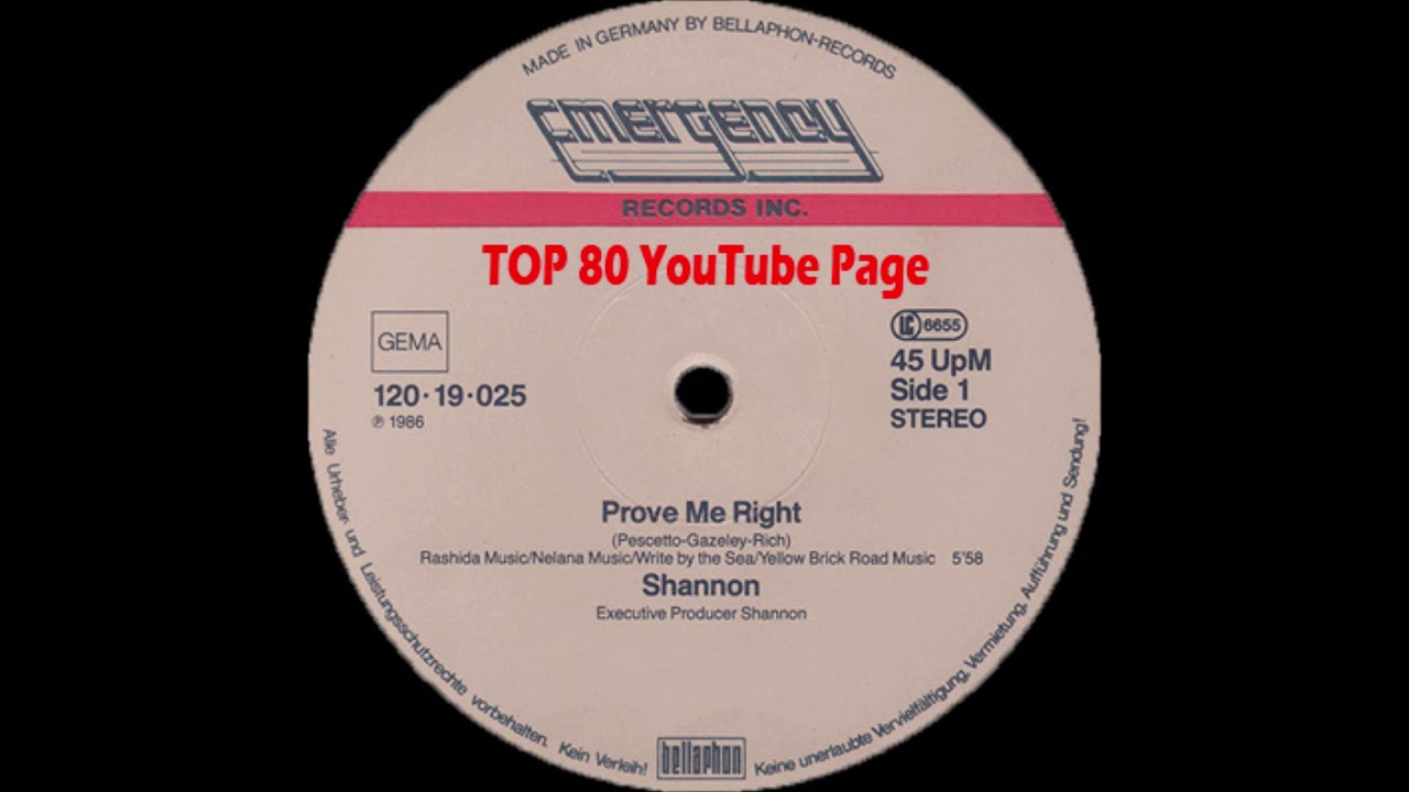 Shannon - Prove Me Right (Extended Version)