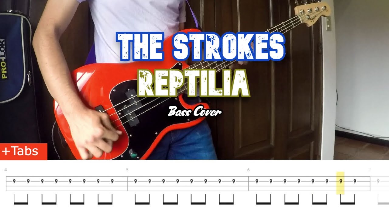 The Strokes-Reptilia bass cover (Tabs in video)