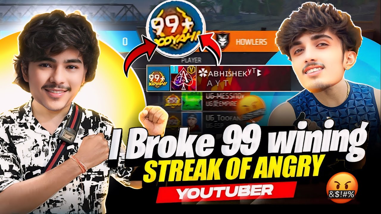 i Broke Abisek yt Winning Streak on Live😱 He Become Very Angry😡 Garena free fire