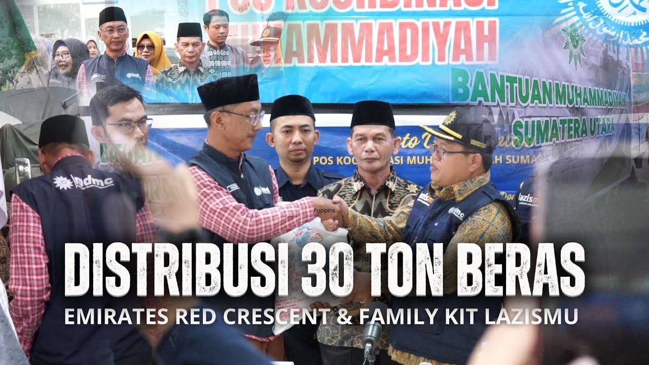 Distribusi 30 TON Beras Emirates Red Crescent & Family Kit LazisMu