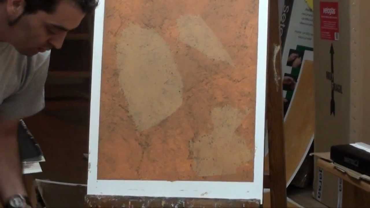 Demostración de cómo se aplica el efecto óxido Fer Deco en Pinturas Dami