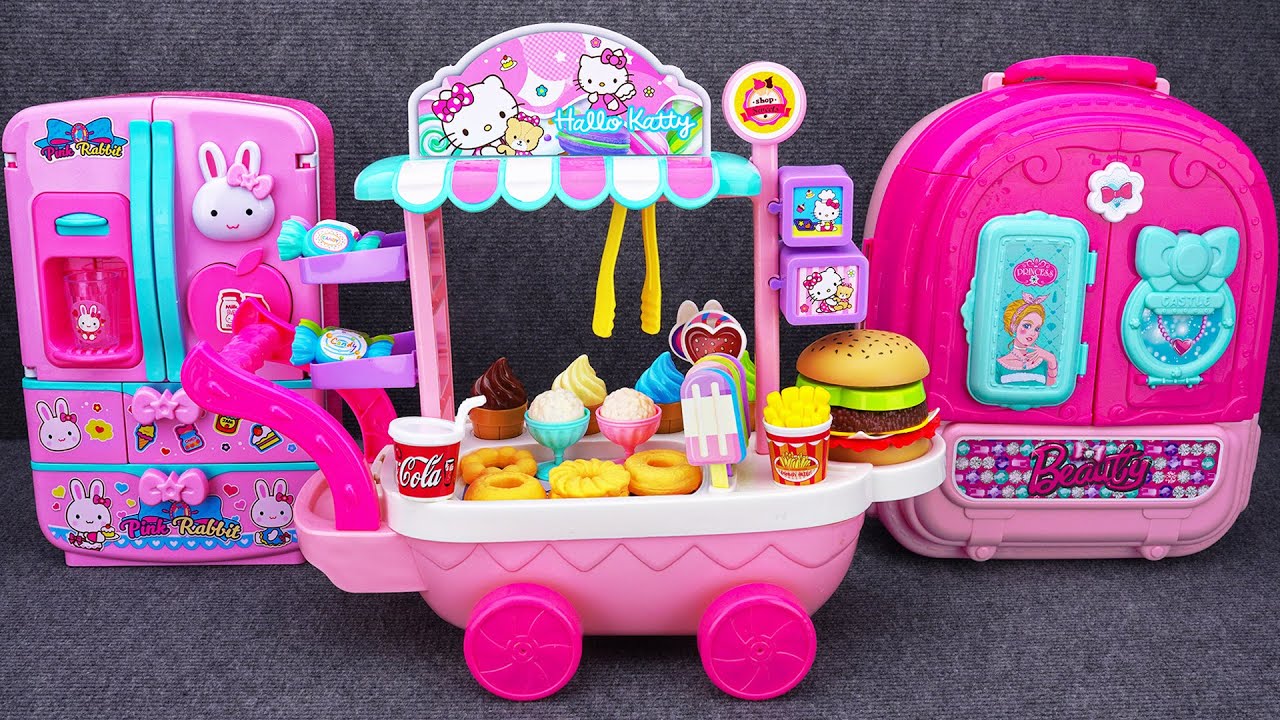 6 Minutes Satisfying with Unboxing Hello Kitty Food Truck Set Toys Collection Review ASMR