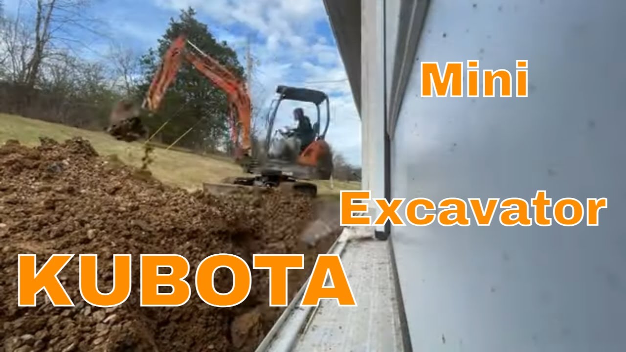 Lets Dig around a  house with a mini excavator! (KUBOTA KX 91-3)