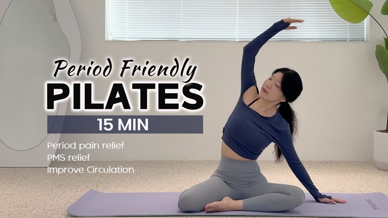 15 MIN PERIOD PILATES WORKOUT - Period pain relief, PMS relief, Improve Circulation