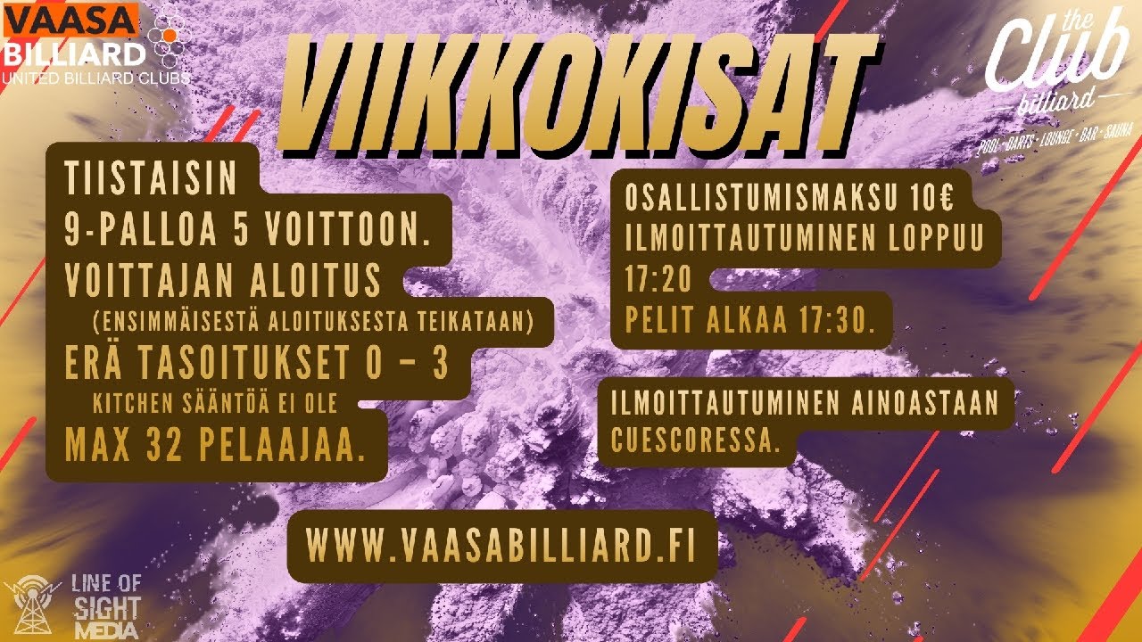 Pöytä 8 | LIVE! | 9-ball viikkokisat @the Club #vaasa #lineofsightmedia