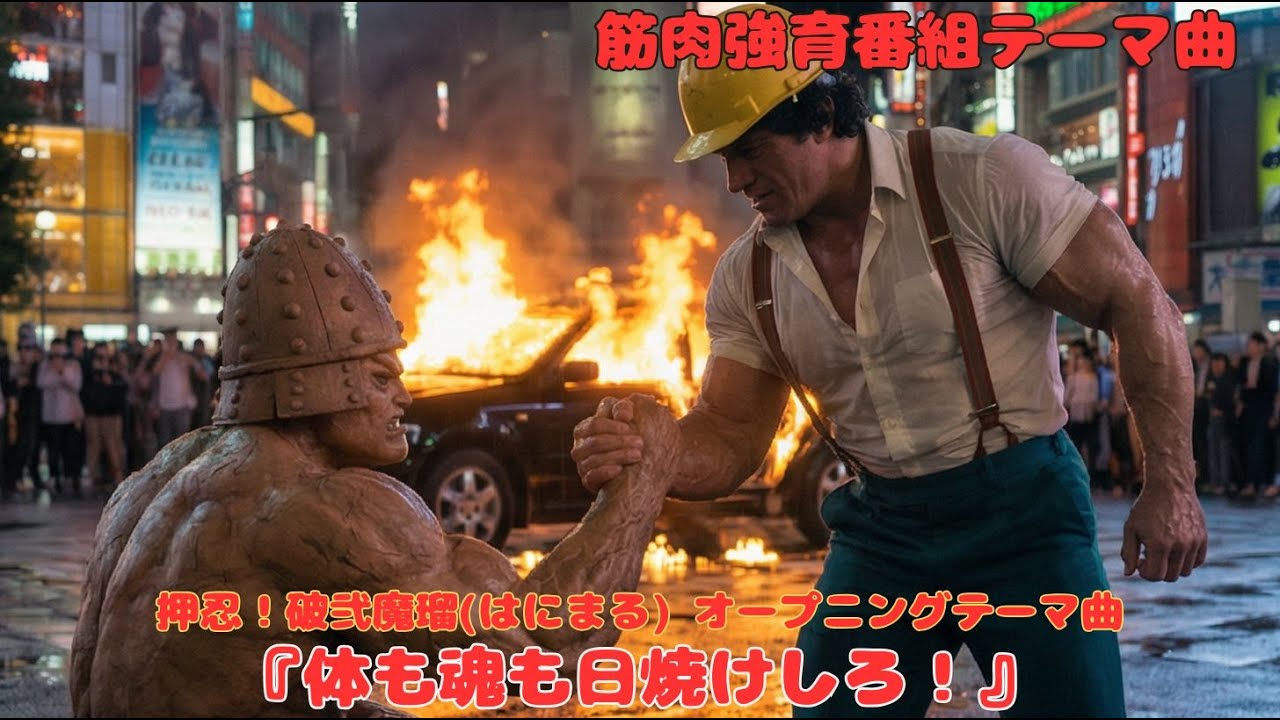 筋肉強育番組テーマ曲　押忍！破弐魔瑠(はにまる) オープニングテーマ曲　『体も魂も日焼けしろ！』