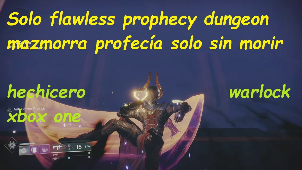 mazmorra profec&iacute;a solo sin morir ( hechicero ), solo flawless prophecy dungeon ( warlock ) xbox one