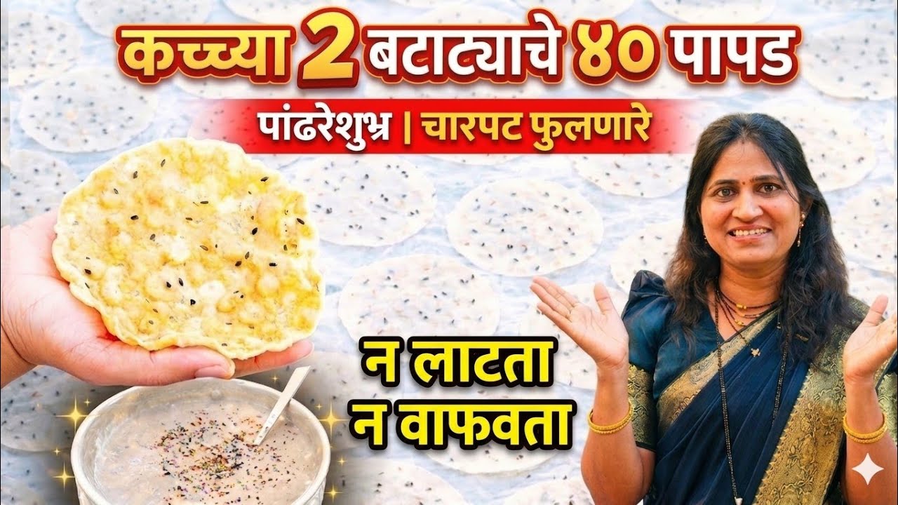 “फक्त २ कच्चे बटाटे आणि ४० पापड ” 😲l इतके फुलतात की विश्वास बसणार नाही” #viral#easy#food#short#papad
