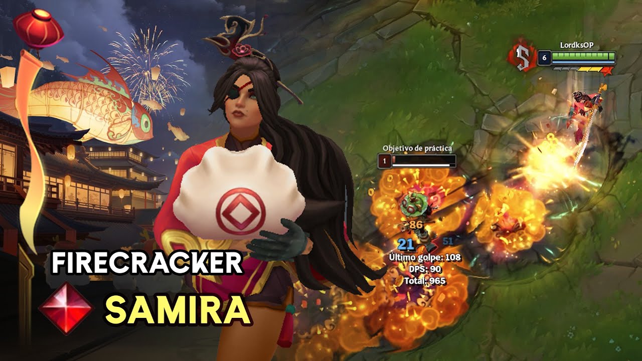 Firecracker Samira League of Legends Custom Skin Showcase