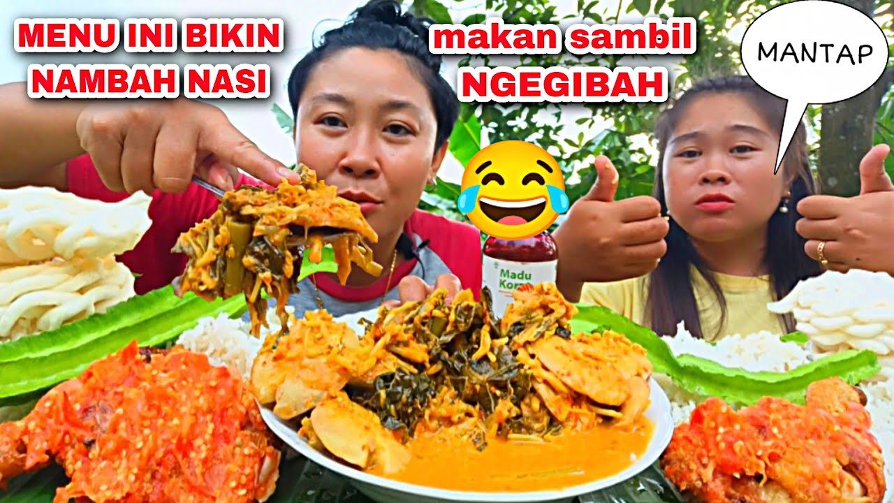 SUMPAH DAUN PEPAYA + BUNGA ENAK BANGET DIGULAI. MAKAN SAMBIL NGEGIBAH LESLAR 😂  ... madu Korat