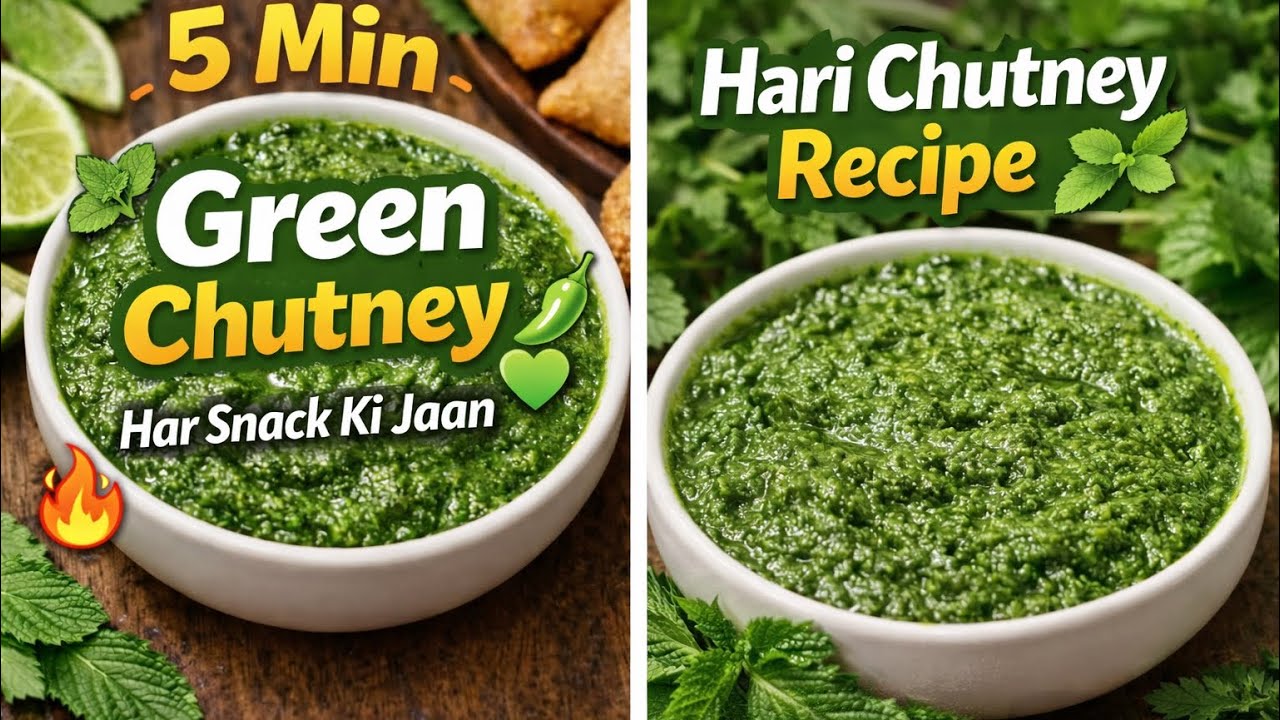 5 Minute Green Chutney Recipe 🌿 | Hari Chutney for Every Snack 😍