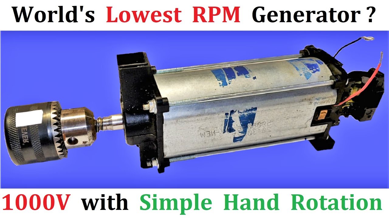 World's Lowest RPM Generator - 1000V AC Dynamo Generator 500W Low RPM